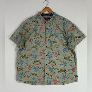 Roark Floral Button Up Shirt XXL Organic Cotton Classic Fit Tropical Camp Shirt